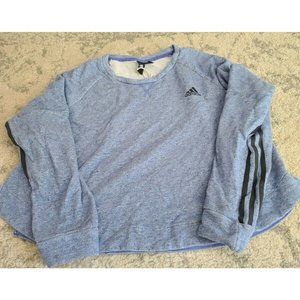 Adidas Women LG Long Sleeve blue Crop Sweatshirt